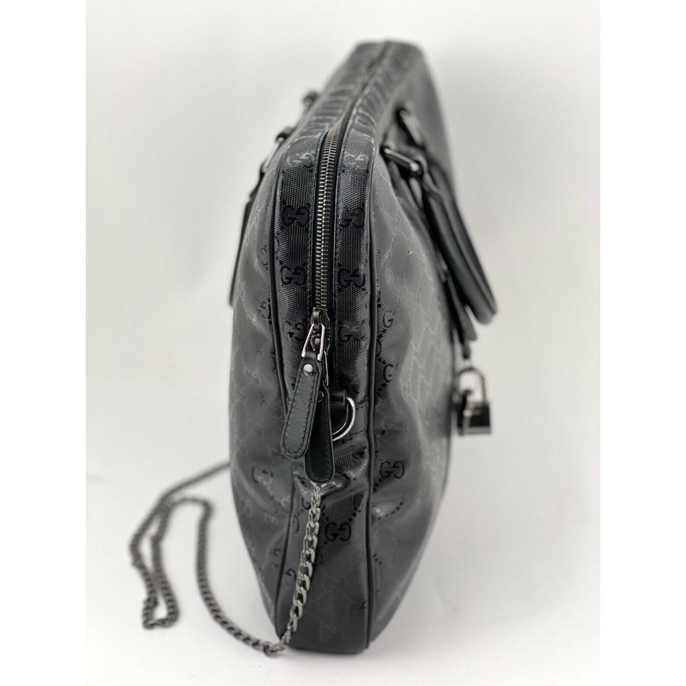 Gucci Briefcase GG Imprime Coated Canvas Black Monogram Business Bag - Picture 5 of 12